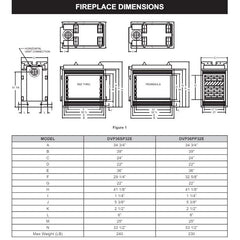 Empire 36" Madison Premium Peninsula Multi-Sided Direct Vent Gas Fireplace with Banded Brick Liner