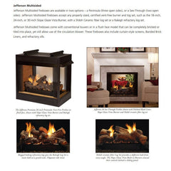 Empire 36" Jefferson Premium Peninsula Multi-Sided Vent-Free Firebox Only