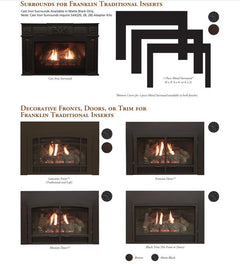 Empire 28" Franklin Clean-Face Direct Vent Gas Fireplace Insert with Log Set and Blower