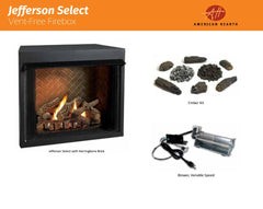 Empire 36" Jefferson Premium Double-Sided Vent-Free Firebox Only