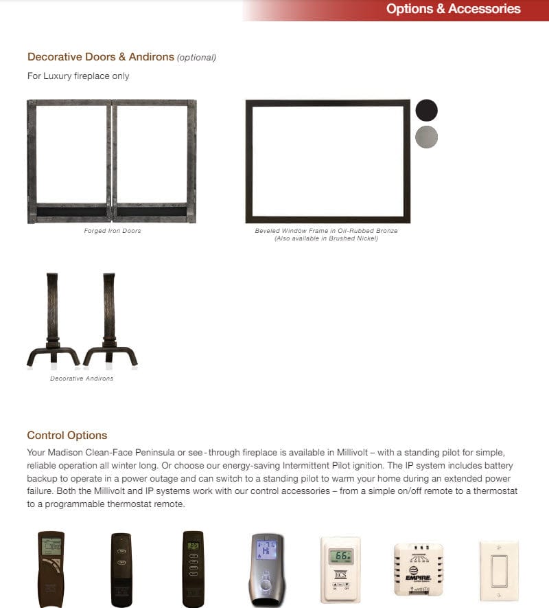 Empire 42" Madison Clean-Face Luxury Direct Vent Gas Fireplace