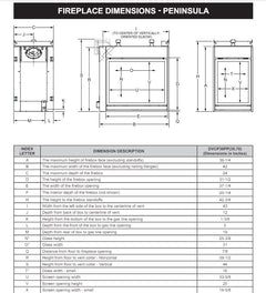 Empire 36" Madison Clean-Face Premium Peninsula Multi-Sided Direct Vent Gas Fireplace with Barrier