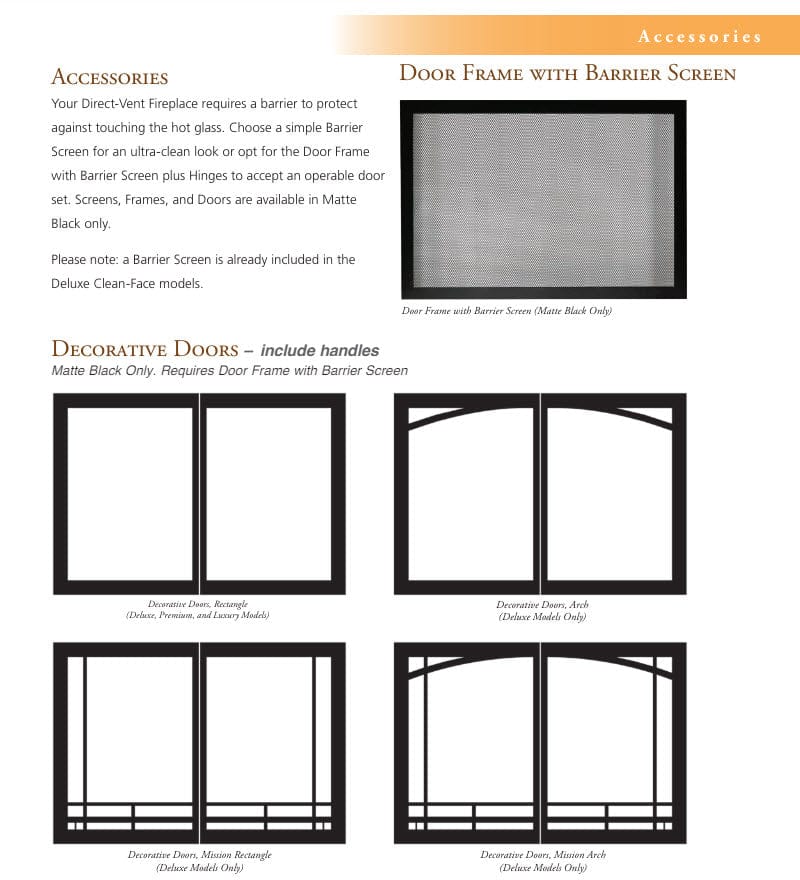 Empire 36" Madison Premium Double-Sided Direct Vent Gas Fireplace with Banded Brick Liner