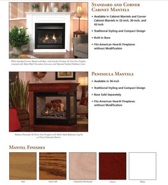 Empire 36" Madison Premium Peninsula Multi-Sided Direct Vent Gas Fireplace with Banded Brick Liner