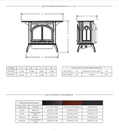 Empire 22" Spirit Cast Iron Direct Vent Gas Stove with Slope Glaze Burner and Log Set