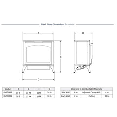 Empire 22" Spirit Steel Direct Vent Gas Stove with Slope Glaze Burner and Log Set