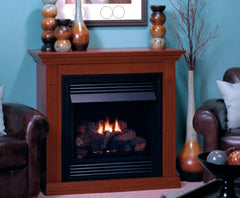 Empire 26" Lincoln Deluxe Vent-Free Gas Fireplace with Contour Burner and Mantel Combination