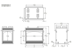 Empire 36" Lincoln Premium Peninsula Multi-Sided Vent-Free Gas Fireplace with Banded Brick Liner