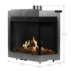 Dimplex Faber FMG3726R Matrix Right-Facing Built-In Gas Fireplace 37x26-Inch