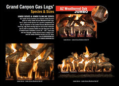 Grand Canyon JUMBOSLIMAWOLOGS Jumbo Slimline Arizona Weathered Oak Gas Logs Only