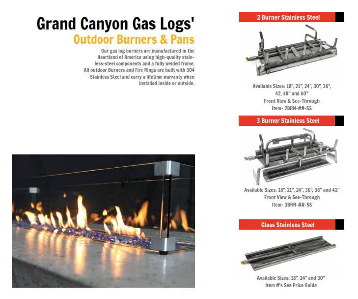 Grand Canyon 3BRN-ST30 Double Sided 3 Burner System, 30-Inches, Natural GAS