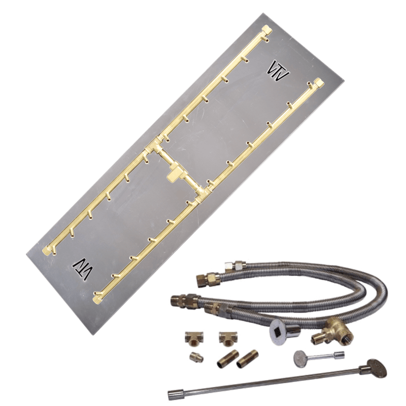 Warming Trends Crossfire 2.0 Universal H-Style Brass Gas Fire Pit Burner Kit