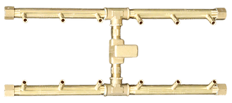 Warming Trends Crossfire 2.0 Universal H-Style Brass Gas Fire Pit Burner