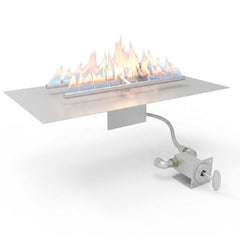HPC Fire Torpedo H-Burner with Rectangle Plate Match Lit Gas Fire Pit Kit