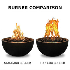 HPC Fire 56" Sonoma Lightweight Concrete Fire Pit with Torpedo Burner