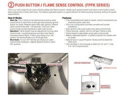 HPC Fire Torpedo Linear Burner with Rectangle Plate Push Button Flame Sensing Gas Fire Pit Kit