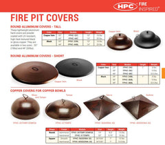 HPC Fire 36" Sierra Smooth Copper Gas Fire and Water Bowl with Standard Penta Burner