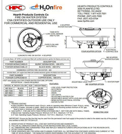 HPC Fire 52" H2Onfire 4 Scupper Fire and Water Bowl Insert