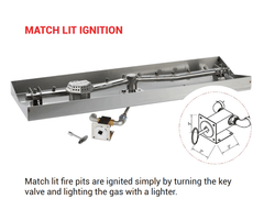 HPC Fire Torpedo Linear Burner with Interlink Pan Match Lit Gas Fire Pit Kit