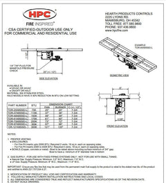 HPC Fire Torpedo Linear Burner with Interlink Pan Electronic Ignition Gas Fire Pit Kit