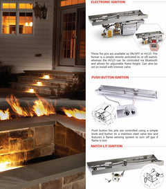 HPC Fire Torpedo Linear Burner with Interlink Pan Match Lit Gas Fire Pit Kit