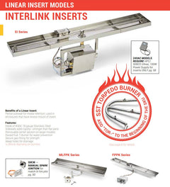 HPC Fire Rectangle L Ready To Finish Fire Pit Kit with Torpedo Interlink Burner, 60"x24"x18"