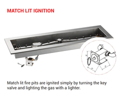 HPC Fire Torpedo Burner with Linear Pan Match Lit Gas Fire Pit Kit