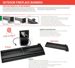 HPC Fire Dual Step Electronic Ignition Outdoor Fireplace Insert