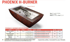 HPC Fire 47"x25" Phoenix Hammered Copper Gas Fire Bowl with Standard H-Burner