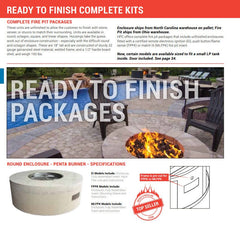 HPC Fire Rectangle Ready To Finish Fire Pit Kit with Torpedo Trough Burner, 60"x24"x18"