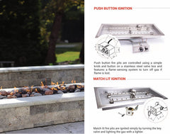 HPC Fire Rectangle L Ready To Finish Fire Pit Kit with Torpedo H-Burner, 60"x24"x18"