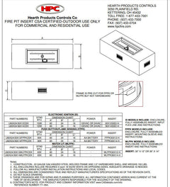 HPC Fire Rectangle L Ready To Finish Fire Pit Kit with Torpedo H-Burner, 60"x24"x18"