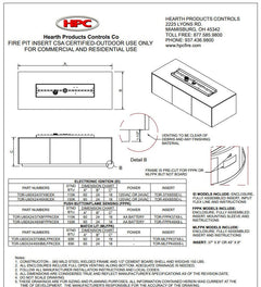 HPC Fire Rectangle L Ready To Finish Fire Pit Kit with Torpedo Interlink Burner, 60"x24"x18"