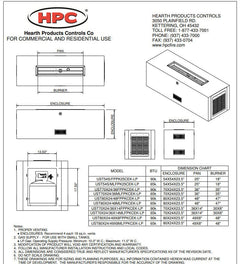 HPC Fire Rectangle Ready To Finish Fire Pit Kit with Torpedo Trough Burner, 70"x24"x23.5", Fits Small Tank