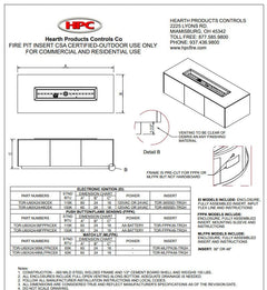 HPC Fire Rectangle Ready To Finish Fire Pit Kit with Torpedo Trough Burner, 60"x24"x18"