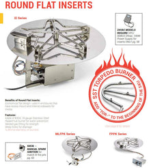 HPC Fire Standard Penta Burner with Round Plate Electronic Ignition Gas Fire Pit Kit