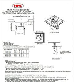 HPC Fire Torpedo Penta Burner with Square Pan Electronic Ignition Gas Fire Pit Kit