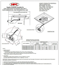 HPC Fire Torpedo Penta Burner with Square Pan Match Lit Gas Fire Pit Kit