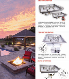 HPC Fire Torpedo Penta Burner with Square Pan Electronic Ignition Gas Fire Pit Kit