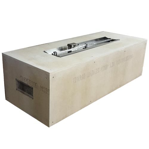 HPC Fire Rectangle L Ready To Finish Fire Pit Kit with Torpedo Interlink Burner, 60