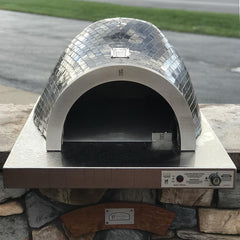 HPC Fire Villa Hybrid Gas/Wood Glass Tile Pizza Oven with Electronic Ignition