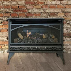 Empire 32" HearthRite Vent-Free Gas Stove with Dual Burner and Log Set