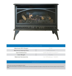 Empire 32" HearthRite Vent-Free Gas Stove with Dual Burner and Log Set