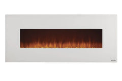 Touchstone Ivory 50-Inch Wall Mounted Electric Fireplace with White Background on  a Front View