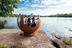 Fire Pit Art MV Mountain Vista Gas Fire Pit with Penta Burner