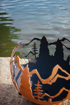 Fire Pit Art MV Mountain Vista Gas Fire Pit with Penta Burner