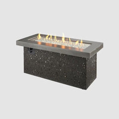 The Outdoor GreatRoom 48x19.5-Inch Key Largo Stainless Steel Linear Fire Pit Table