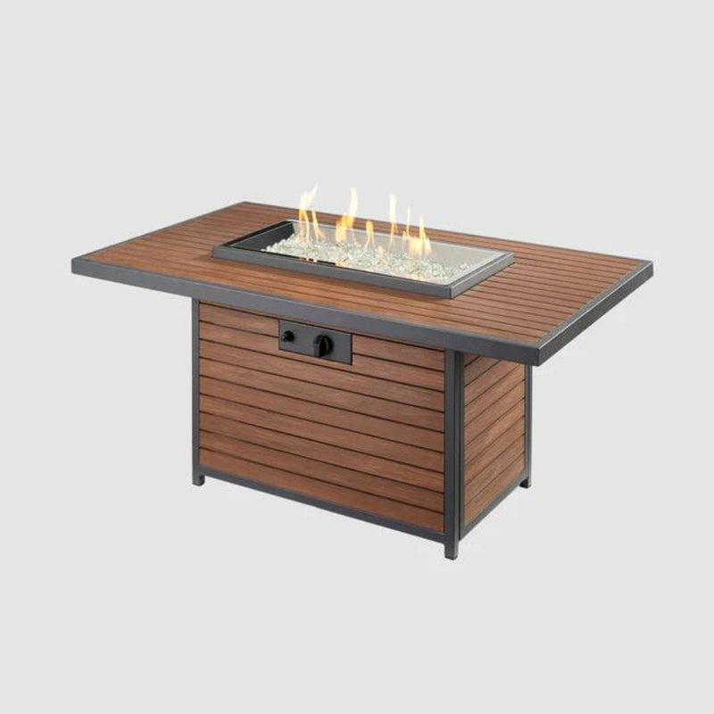 The Outdoor GreatRoom 50x30.75-Inch Kenwood Rectangular Chat Height Gas Fire Pit Table