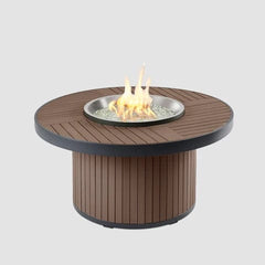 The Outdoor GreatRoom Brooks Round Chat Height Gas Fire Pit Table