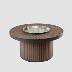 The Outdoor GreatRoom Brooks Round Chat Height Gas Fire Pit Table
